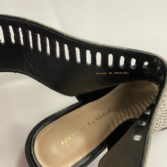 Loeffler Randall Flat peep toe Leather Sandals African design - Picture 5 of 6